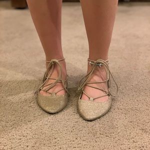 Champagne pointed flats